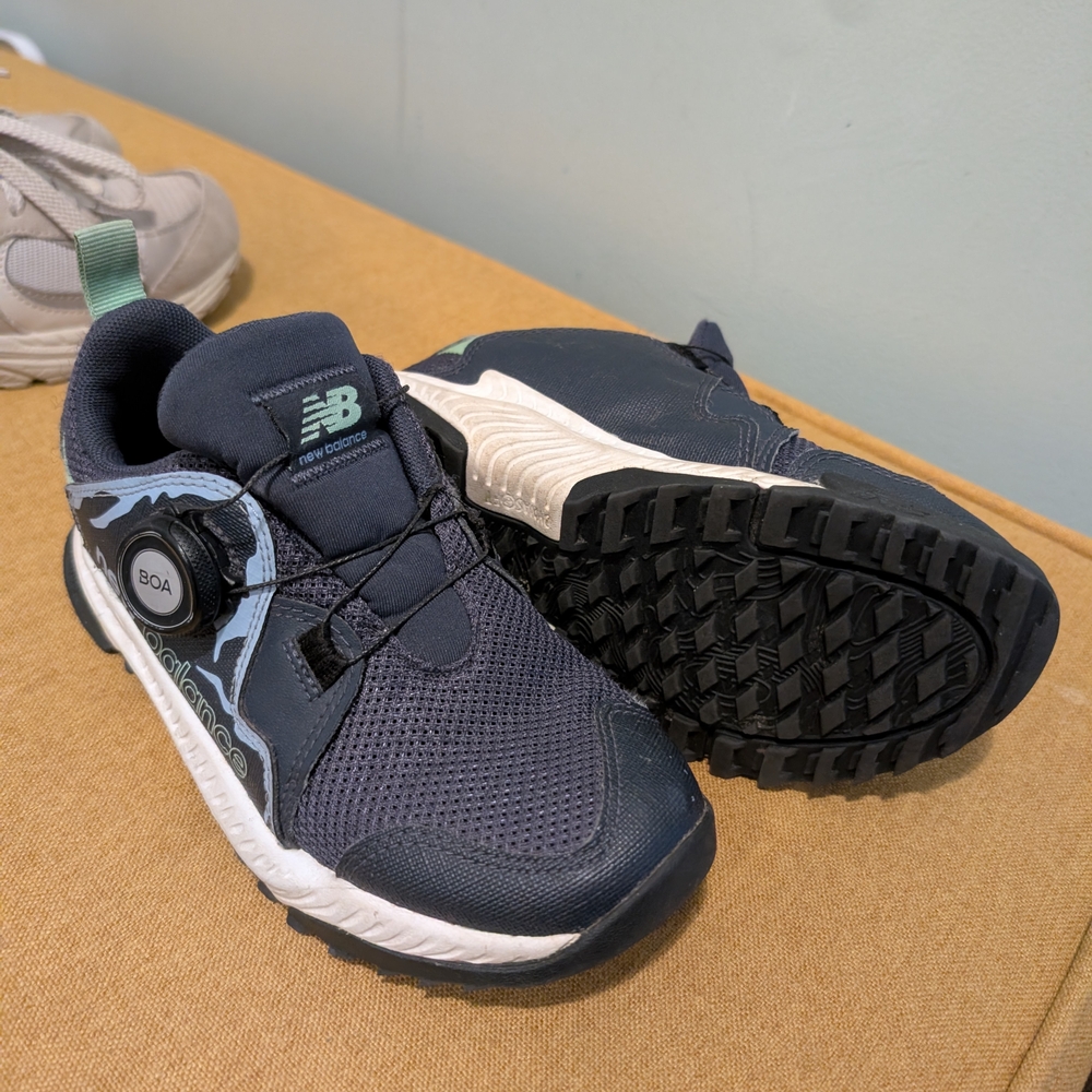 New Balance Kids' Navy and White Sneakers with BOA